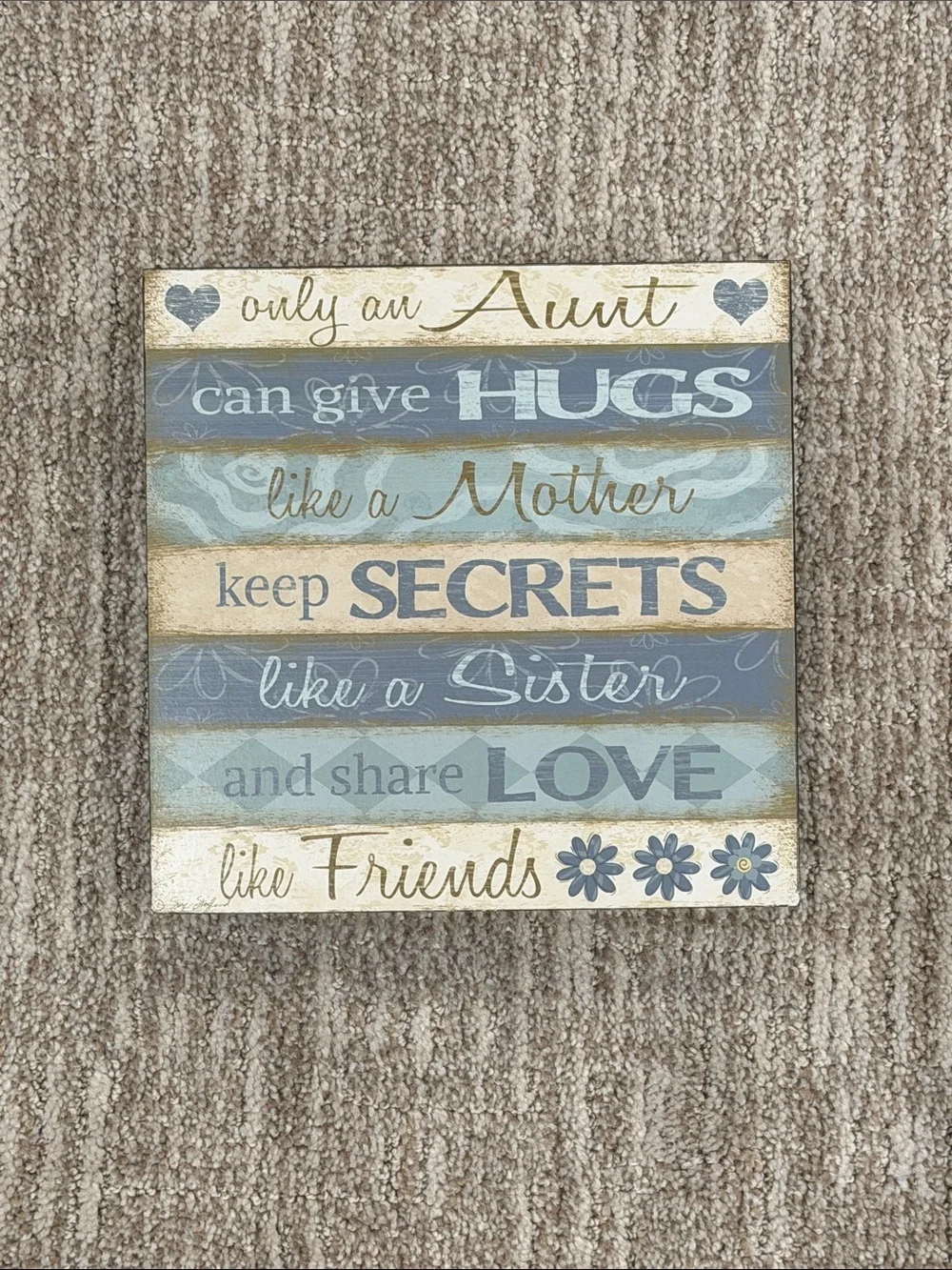 Aunt Inspirational Wall Sign - Blue and Cream